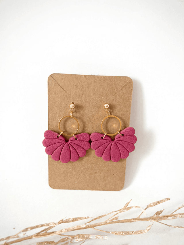 Boucles d&#039;oreilles Clochette / fuchsia